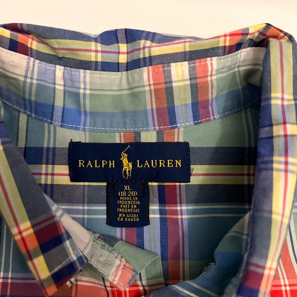 Ralph Lauren Boy’s XL (18-20) Multicolor Casual Button Down - Picture 2 of 7